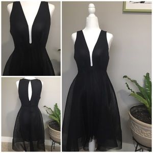 Black sexy mesh dress